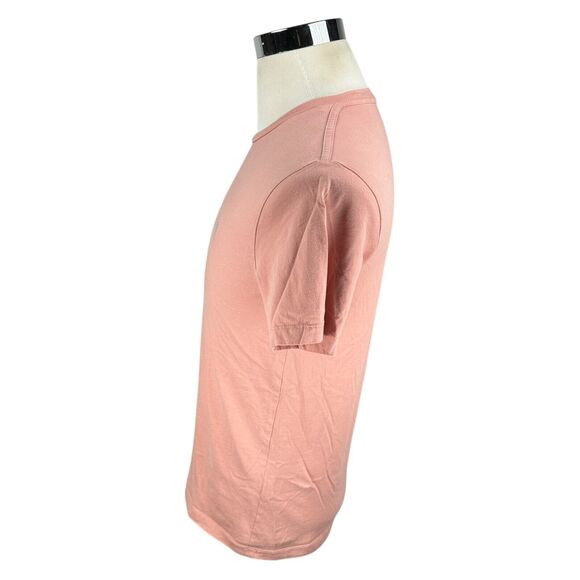 AllSaints Brace Contrast SS T-Shirt Men Medium Coral Pink Tapered Sleeves Cotton - Picture 4 of 9